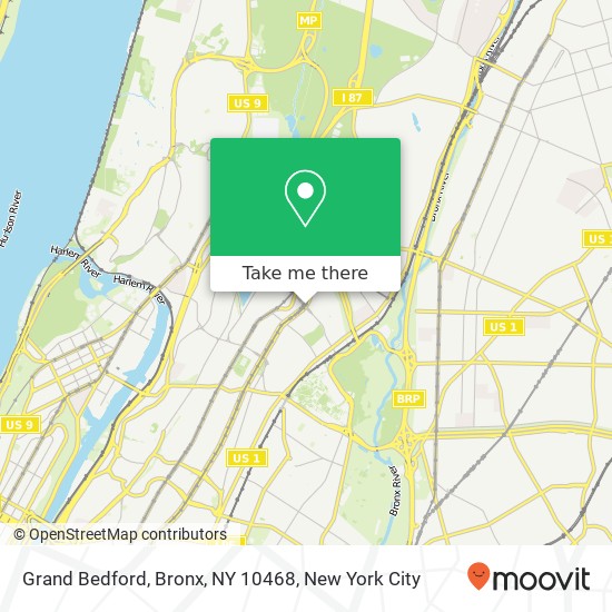 Mapa de Grand Bedford, Bronx, NY 10468