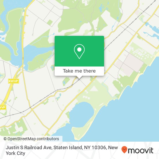 Mapa de Justin S Railroad Ave, Staten Island, NY 10306
