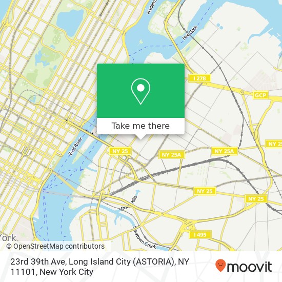 Mapa de 23rd 39th Ave, Long Island City (ASTORIA), NY 11101