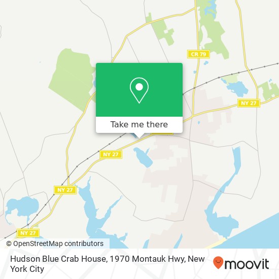 Mapa de Hudson Blue Crab House, 1970 Montauk Hwy