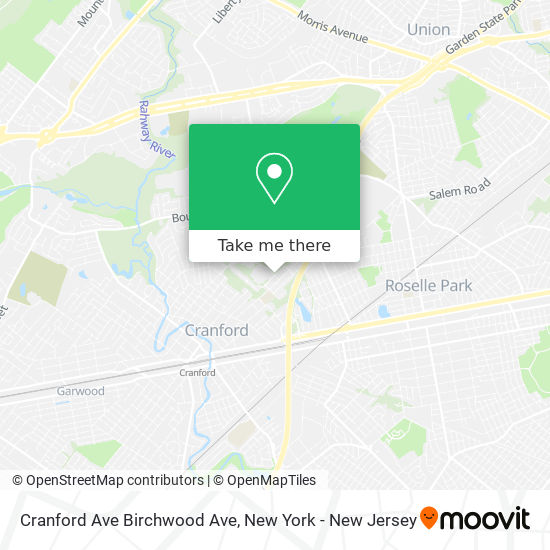 Cranford Ave Birchwood Ave map