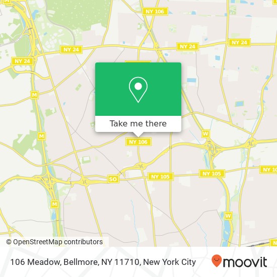 Mapa de 106 Meadow, Bellmore, NY 11710