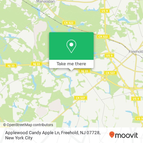 Applewood Candy Apple Ln, Freehold, NJ 07728 map