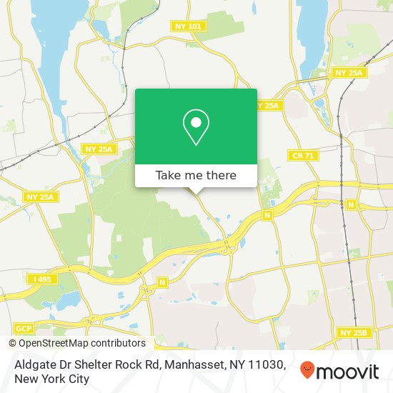 Mapa de Aldgate Dr Shelter Rock Rd, Manhasset, NY 11030