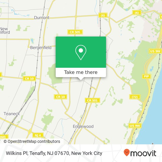 Mapa de Wilkins Pl, Tenafly, NJ 07670