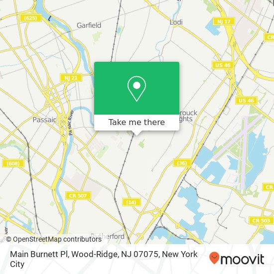 Main Burnett Pl, Wood-Ridge, NJ 07075 map