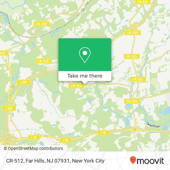 Mapa de CR-512, Far Hills, NJ 07931