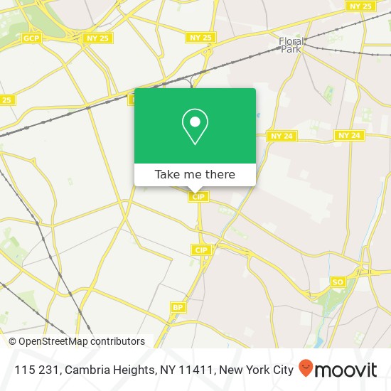 Mapa de 115 231, Cambria Heights, NY 11411