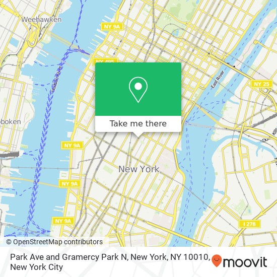 Mapa de Park Ave and Gramercy Park N, New York, NY 10010