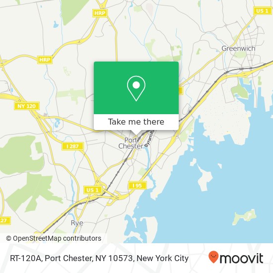 Mapa de RT-120A, Port Chester, NY 10573