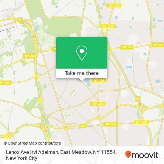 Mapa de Lenox Ave Irvi Adelman, East Meadow, NY 11554