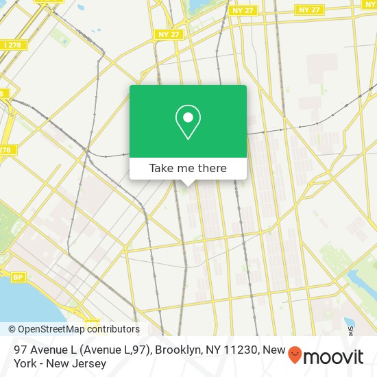 Mapa de 97 Avenue L (Avenue L,97), Brooklyn, NY 11230