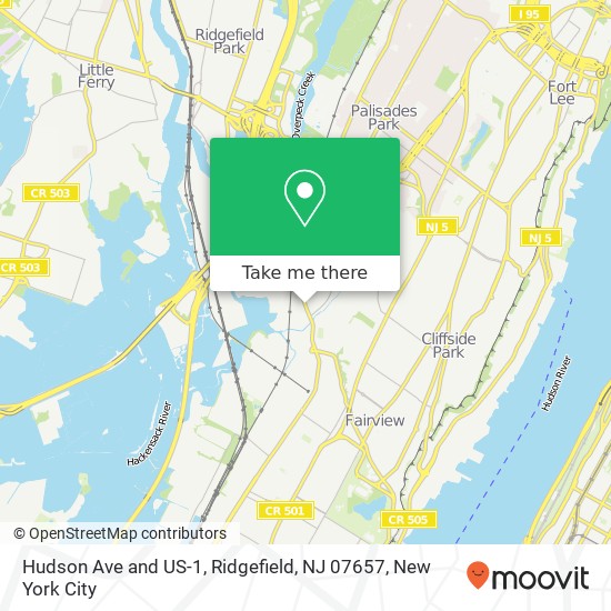 Hudson Ave and US-1, Ridgefield, NJ 07657 map