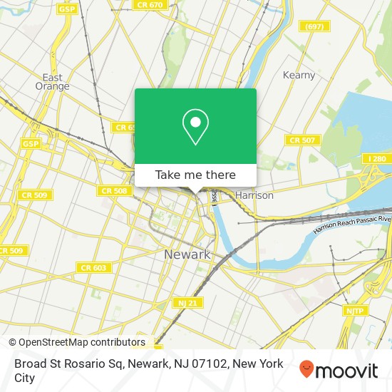 Broad St Rosario Sq, Newark, NJ 07102 map