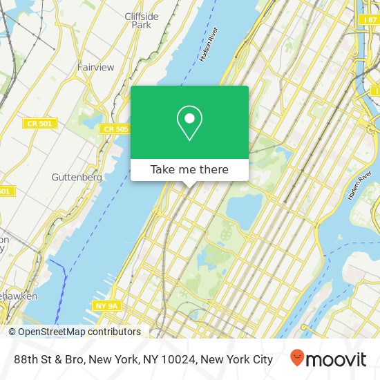 88th St & Bro, New York, NY 10024 map