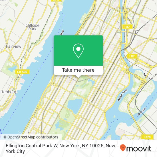 Mapa de Ellington Central Park W, New York, NY 10025