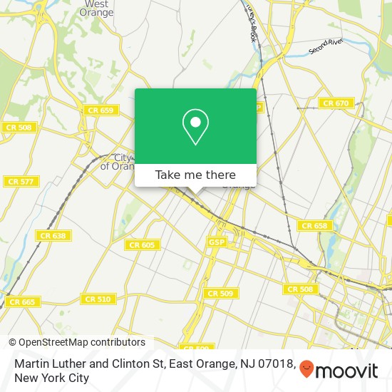 Mapa de Martin Luther and Clinton St, East Orange, NJ 07018
