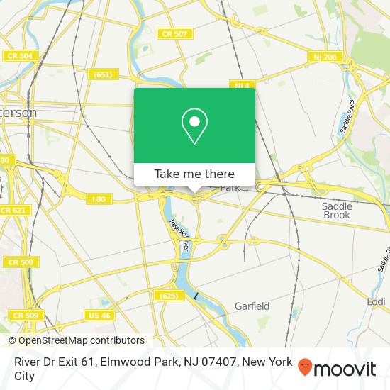 River Dr Exit 61, Elmwood Park, NJ 07407 map