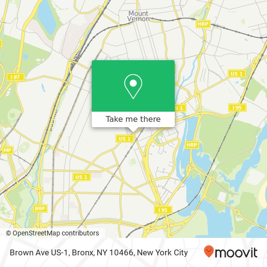 Mapa de Brown Ave US-1, Bronx, NY 10466