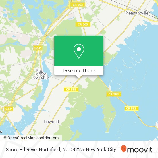Mapa de Shore Rd Reve, Northfield, NJ 08225