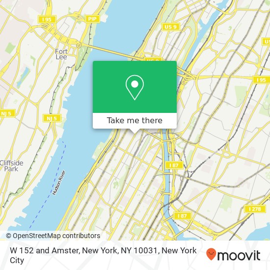 Mapa de W 152 and Amster, New York, NY 10031