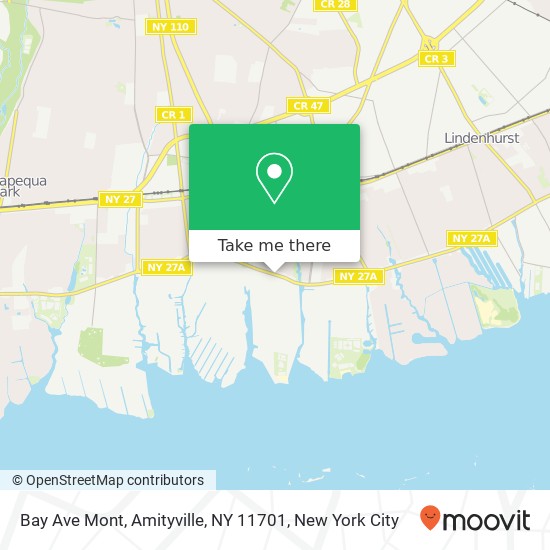 Mapa de Bay Ave Mont, Amityville, NY 11701