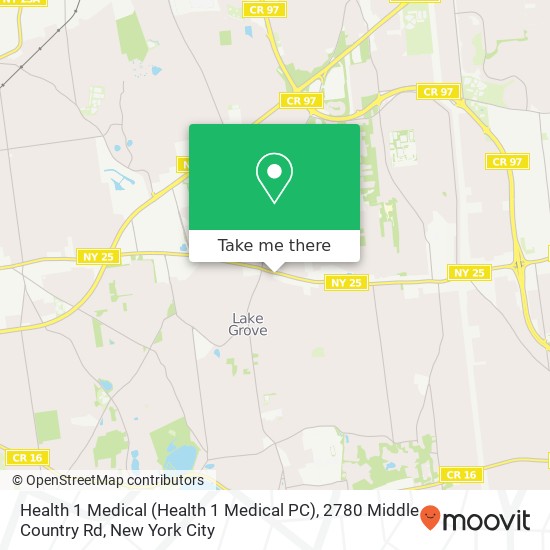 Health 1 Medical (Health 1 Medical PC), 2780 Middle Country Rd map