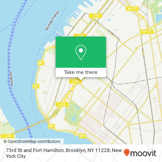 73rd St and Fort Hamilton, Brooklyn, NY 11228 map