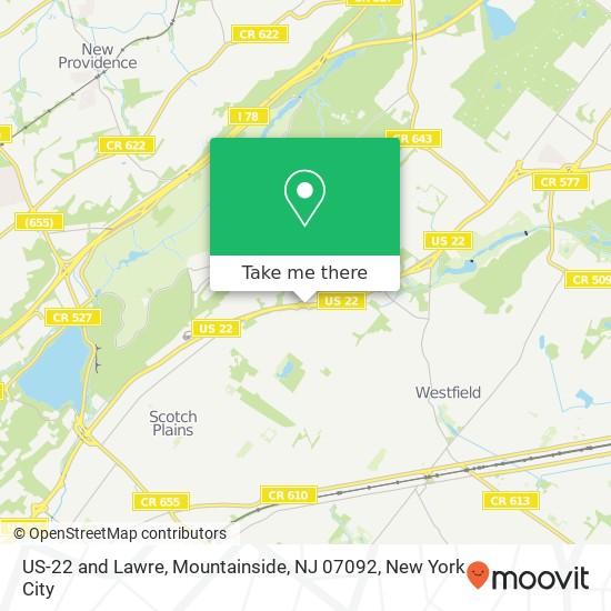 Mapa de US-22 and Lawre, Mountainside, NJ 07092