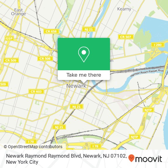 Newark Raymond Raymond Blvd, Newark, NJ 07102 map