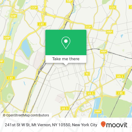 Mapa de 241st St W St, Mt Vernon, NY 10550