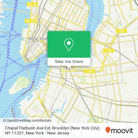 Mapa de Chapel Flatbush Ave Ext, Brooklyn (New York City), NY 11201
