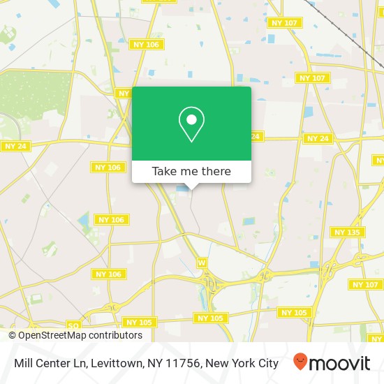 Mapa de Mill Center Ln, Levittown, NY 11756