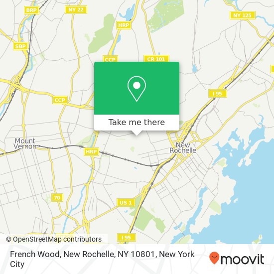 Mapa de French Wood, New Rochelle, NY 10801