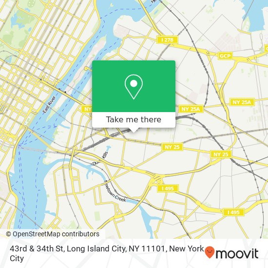 Mapa de 43rd & 34th St, Long Island City, NY 11101