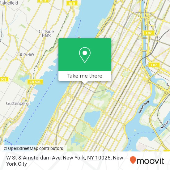 Mapa de W St & Amsterdam Ave, New York, NY 10025