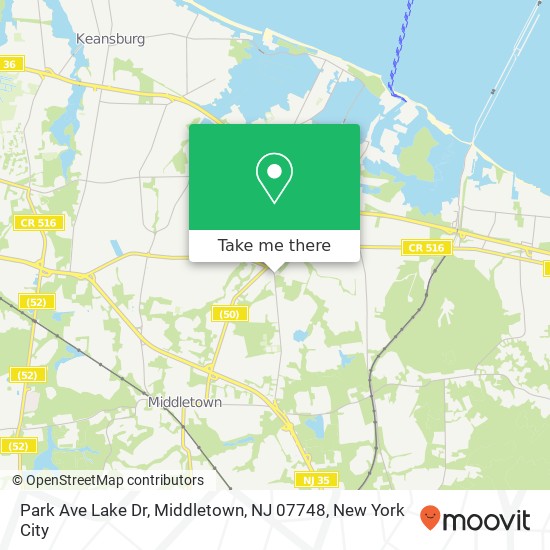 Mapa de Park Ave Lake Dr, Middletown, NJ 07748