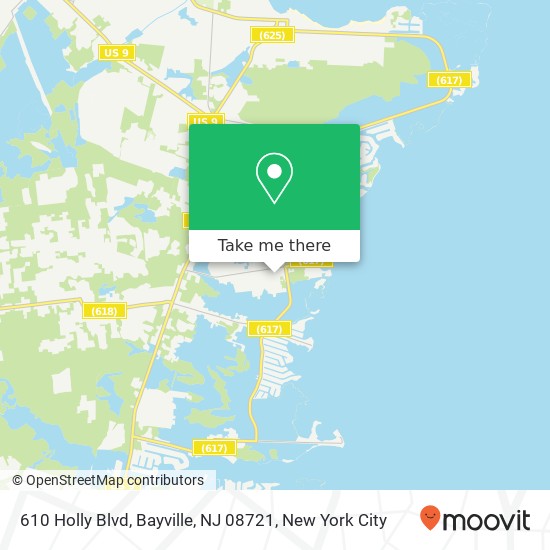 Mapa de 610 Holly Blvd, Bayville, NJ 08721