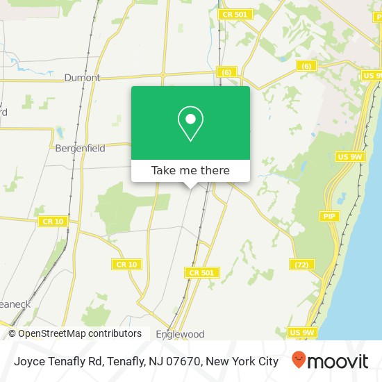 Joyce Tenafly Rd, Tenafly, NJ 07670 map