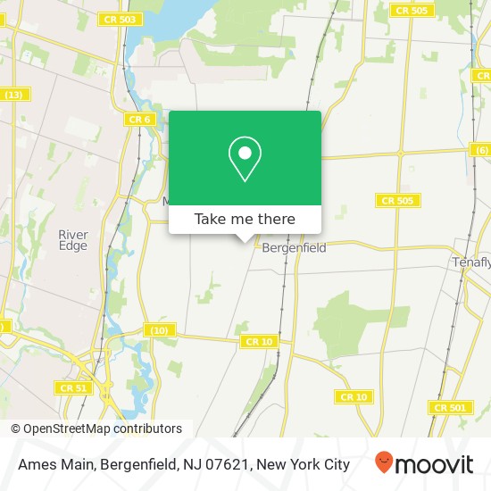 Mapa de Ames Main, Bergenfield, NJ 07621