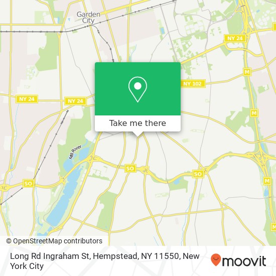 Mapa de Long Rd Ingraham St, Hempstead, NY 11550