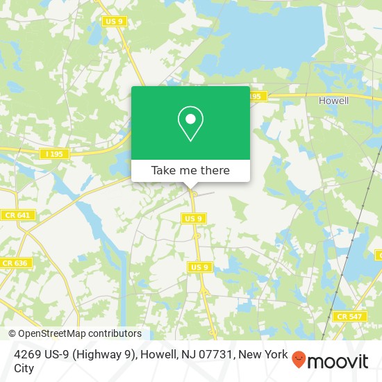 Mapa de 4269 US-9 (Highway 9), Howell, NJ 07731