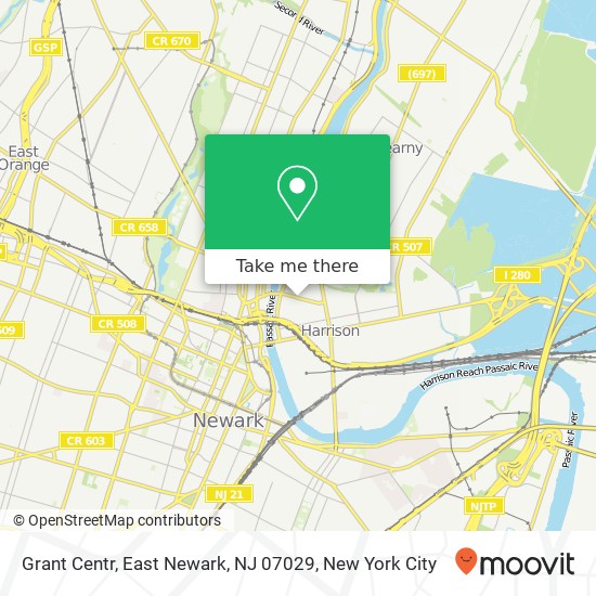 Mapa de Grant Centr, East Newark, NJ 07029