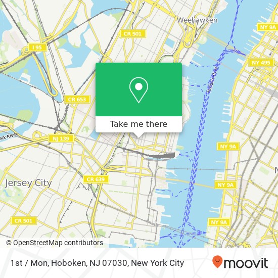 Mapa de 1st / Mon, Hoboken, NJ 07030