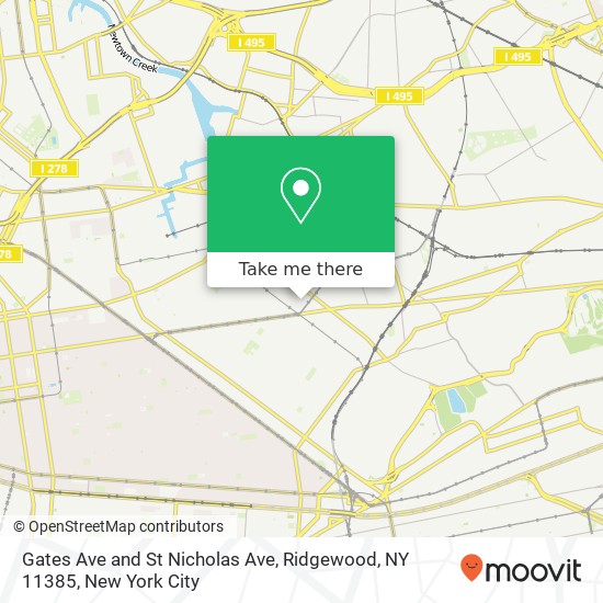 Mapa de Gates Ave and St Nicholas Ave, Ridgewood, NY 11385