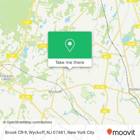 Mapa de Brook CR-9, Wyckoff, NJ 07481
