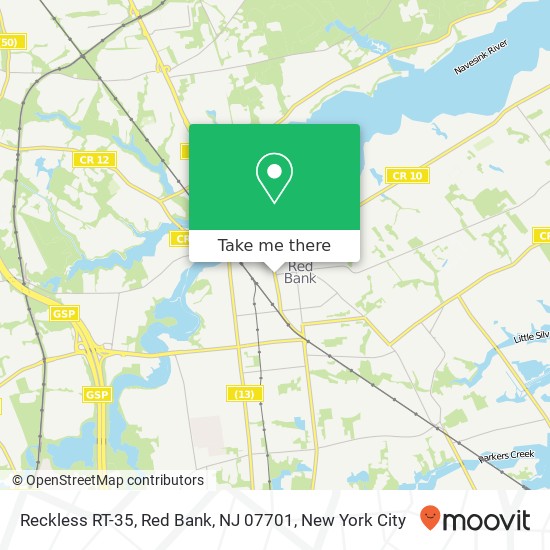 Mapa de Reckless RT-35, Red Bank, NJ 07701