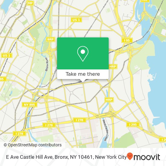 Mapa de E Ave Castle Hill Ave, Bronx, NY 10461