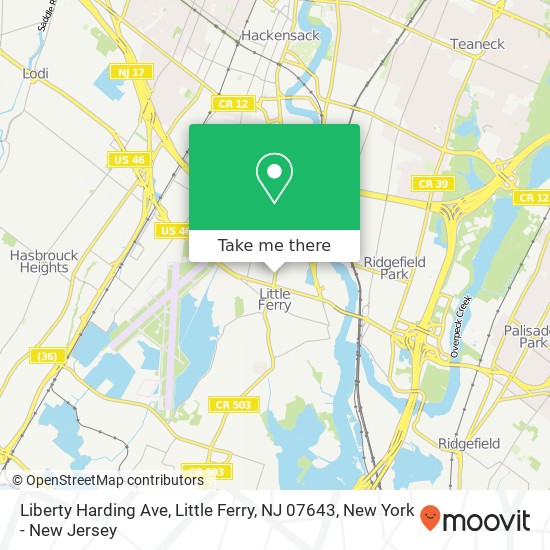 Mapa de Liberty Harding Ave, Little Ferry, NJ 07643