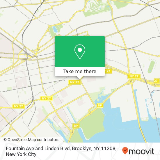 Mapa de Fountain Ave and Linden Blvd, Brooklyn, NY 11208